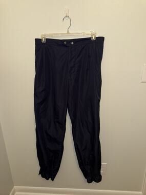 Titleist Corbin Pants Men's L Windbreaker Navy Blue Zip Adjustable Waist